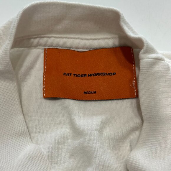 Fat Tiger Workshop Tigers Club Vintage Graphic Beige T-shirt Medium - Picture 3 of 7